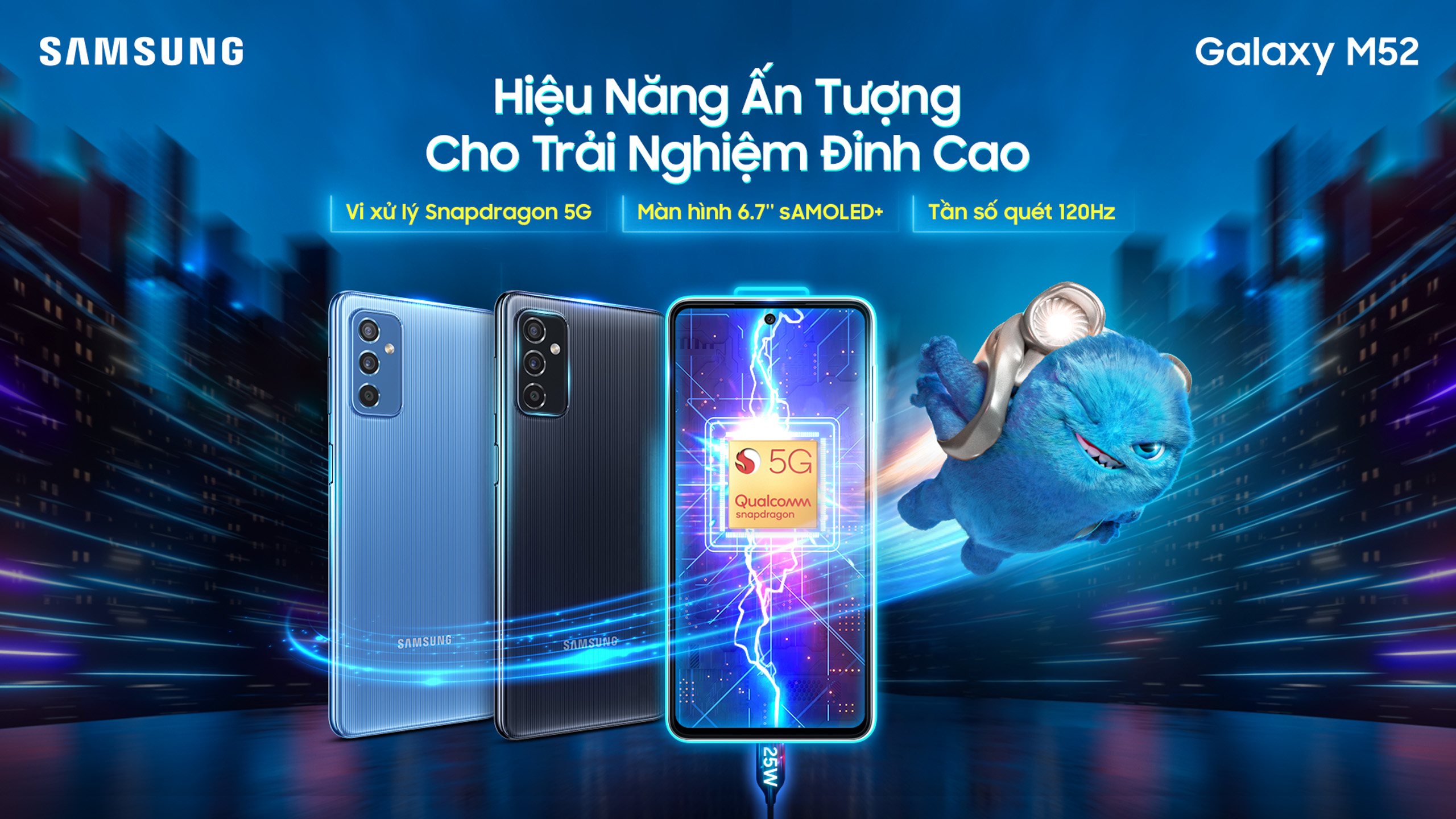 Samsung Galaxy M52 5G chính thức ra mắt tại Việt Nam: Mãnh thú mọc thêm cánh với 5G đỉnh cao