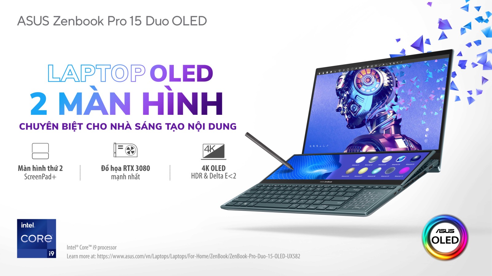 ASUS chinh phục người dùng sáng tạo nội dung với Zenbook Duo Pro 15 OLED (UX582)