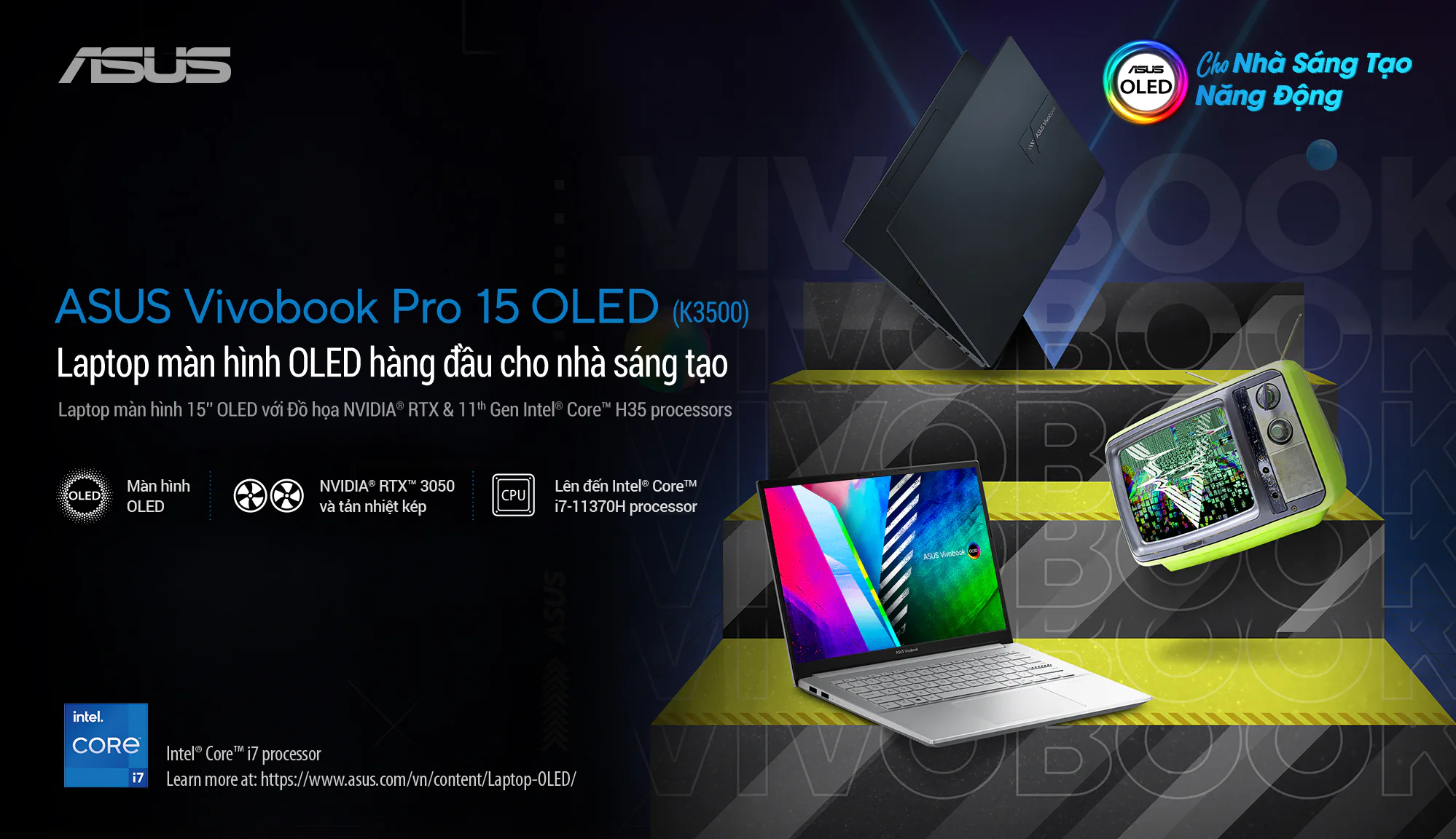 ASUS hoàn thiện giải pháp cho giới sáng tạo nội dung năng động với loạt laptop VivoBook Pro 14X OLED và VivoBook Pro 15 OLED