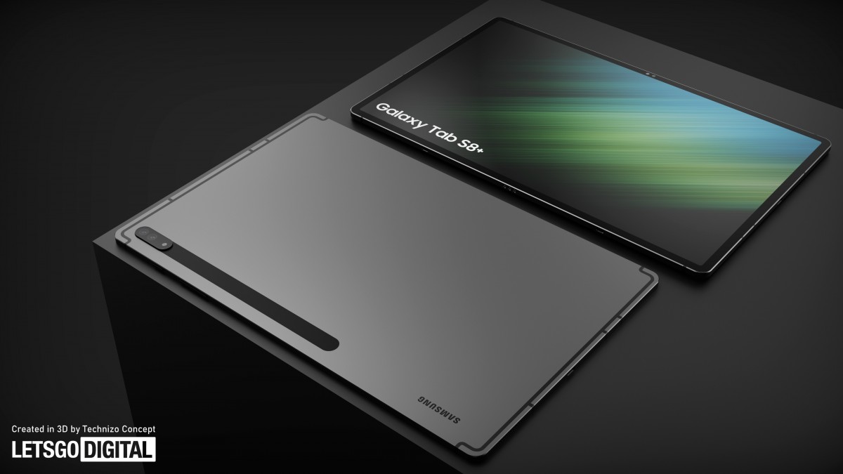 Lộ diện ảnh render của máy tính bảng Samsung Galaxy Tab S8+