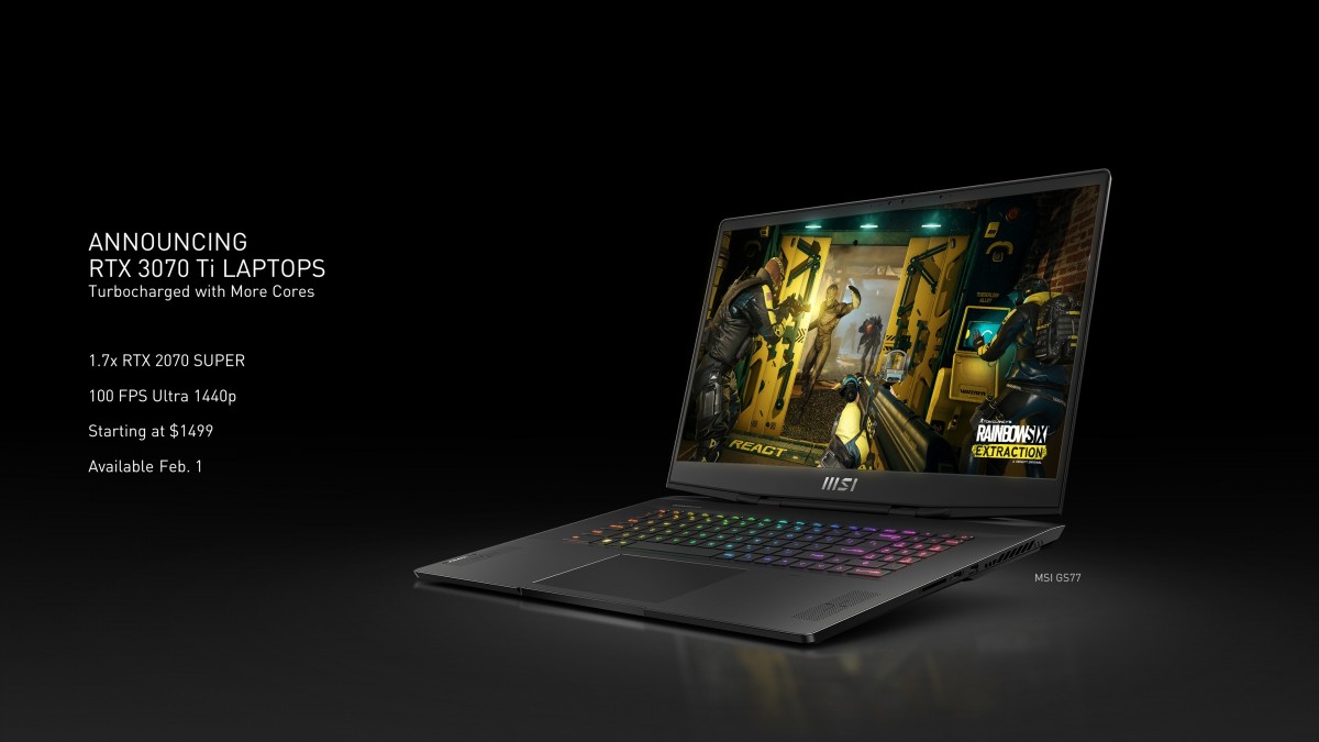 NVIDIA ra mắt loạt GPU mới RTX 3080 Ti, 3070 Ti cho laptop và RTX 3050 cho máy tính để bàn
