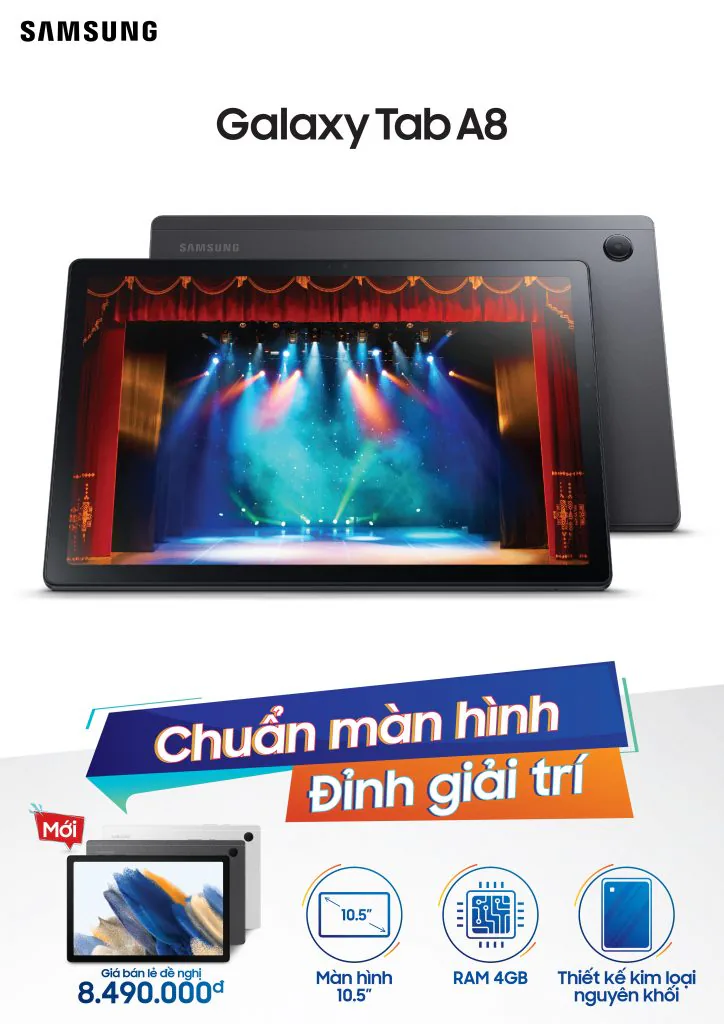 Samsung Galaxy Tab A8 chính thức cập bến tại Việt Nam kèm ưu đãi đón Tết Nhâm Dần 2022