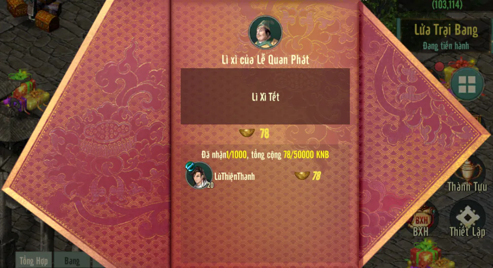 Võ Lâm Truyền Kỳ 1 tổ chức bắn pháo hoa online cho game thủ
