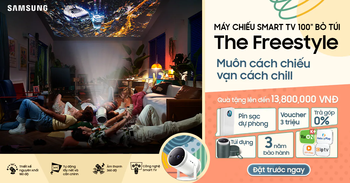 Ra mắt The Freestyle Tại Việt Nam: Máy chiếu Smart TV bỏ túi 100”