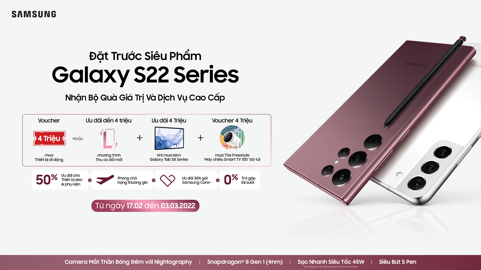 Galaxy S22 series chính thức đổ bộ tại Việt Nam, giá từ 21,990,000 VND
