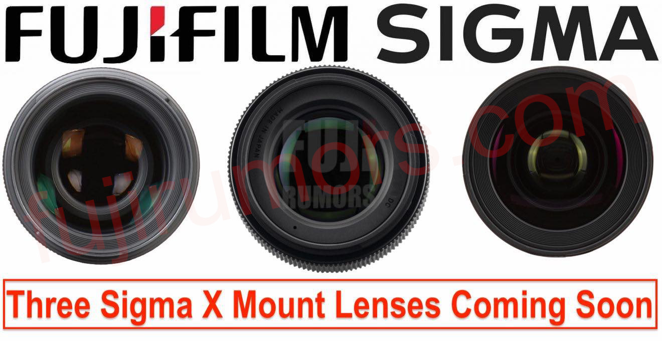 Sigma có thể sẽ sớm tung ra 3 ống kính lấy nét tự động ngàm X cho Fujifilm