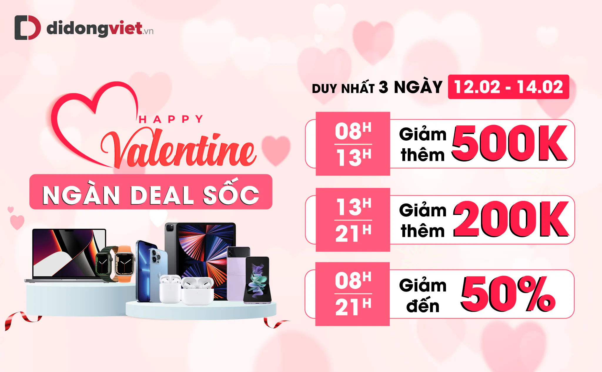 Đón Valentine, nhiều điện thoại và phụ kiện công nghệ giảm sốc đến 50%