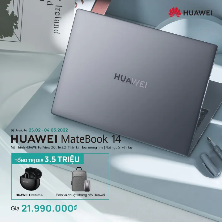 Huawei chính thức cho đặt hàng trước laptop MateBook 14 và MateBook D15