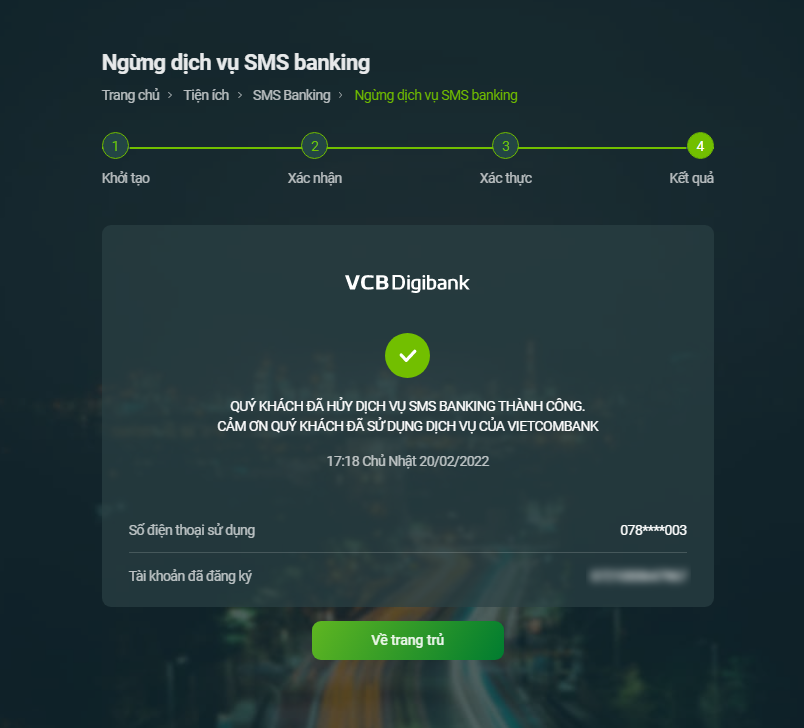 Cách huỷ dịch vụ SMS Banking Vietcombank ngưng gửi tin nhắn về máy