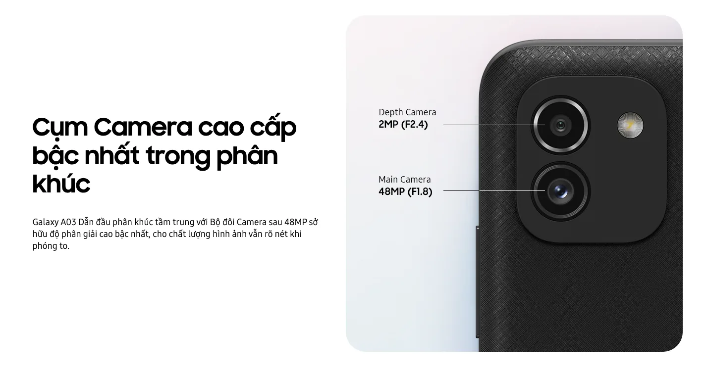5 điểm nhấn hút khách của Galaxy A03 - Smartphone tầm trung đáng mua năm mới 2022