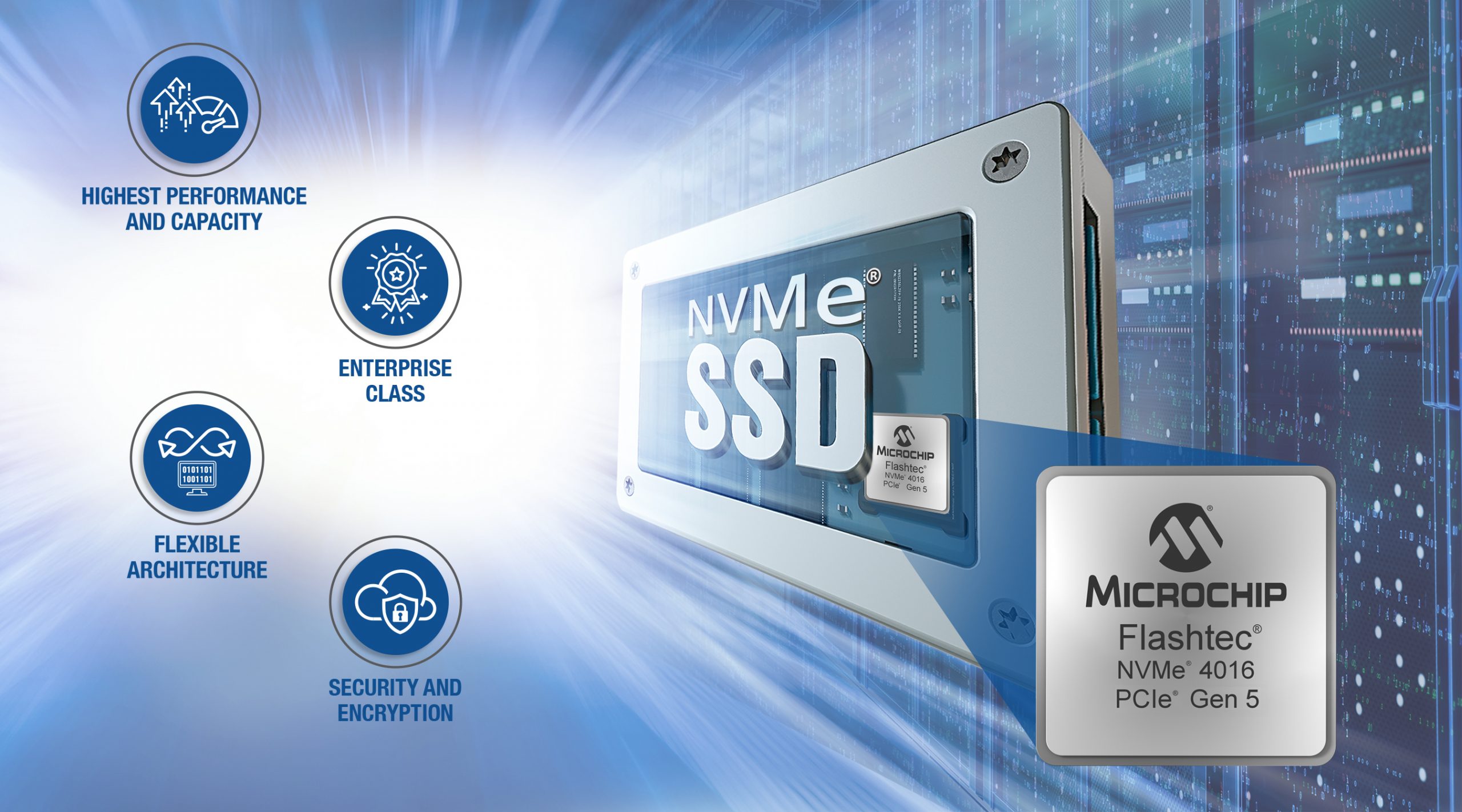 Microchip ra mắt Bộ điều khiển SSD NVMe® 16-kênh PCIe® thế hệ thứ năm dành cho doanh nghiệp với hiệu năng cao nhất trong ngành