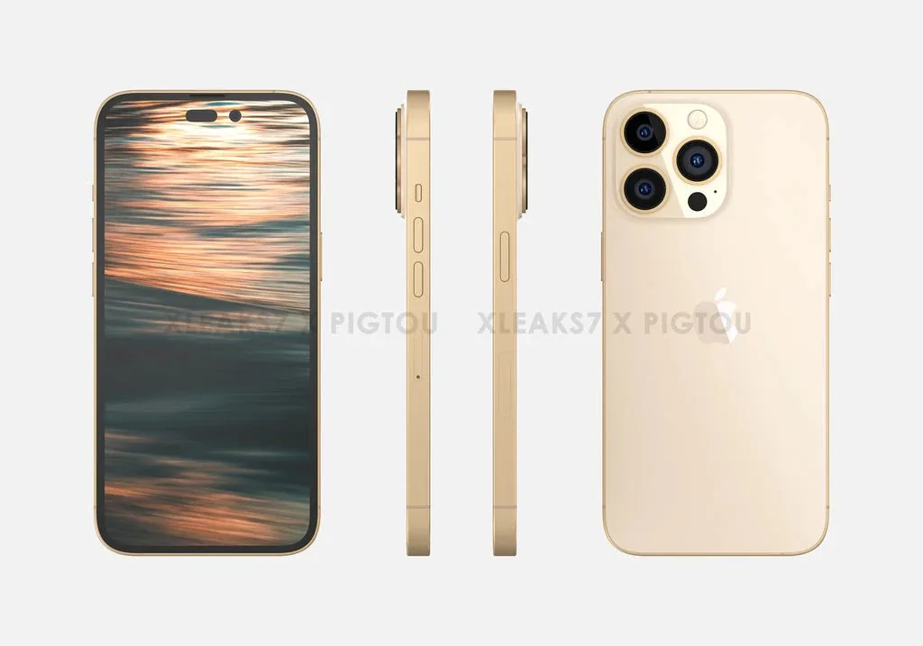 Lộ diện thiết kế iPhone 14 Pro với màu vàng sang trọng, lột xác hoàn toàn