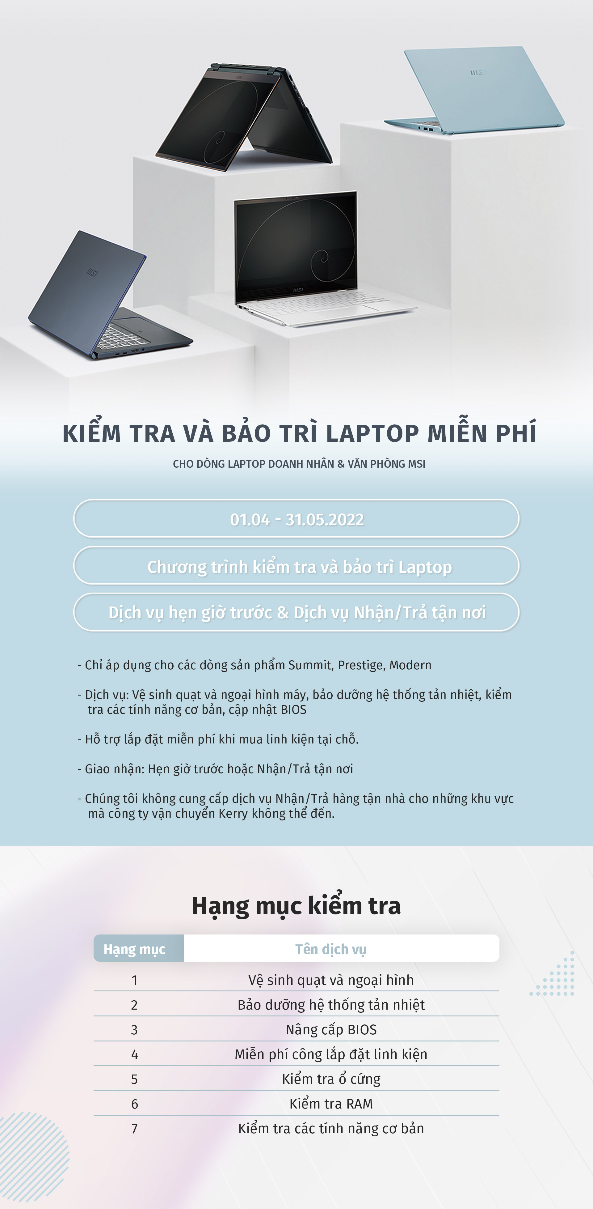 Bảo dưỡng tận tâm, an tâm làm việc với laptop MSI