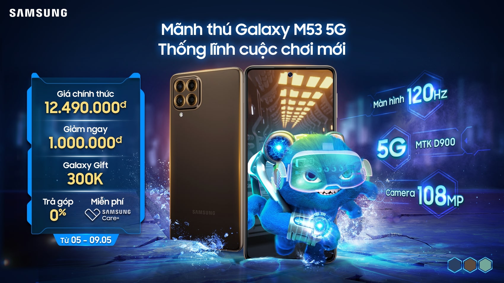 Samsung ra mắt Mãnh thú Galaxy M53 5G: Thống lĩnh cuộc chơi mới với hiệu năng cực đại