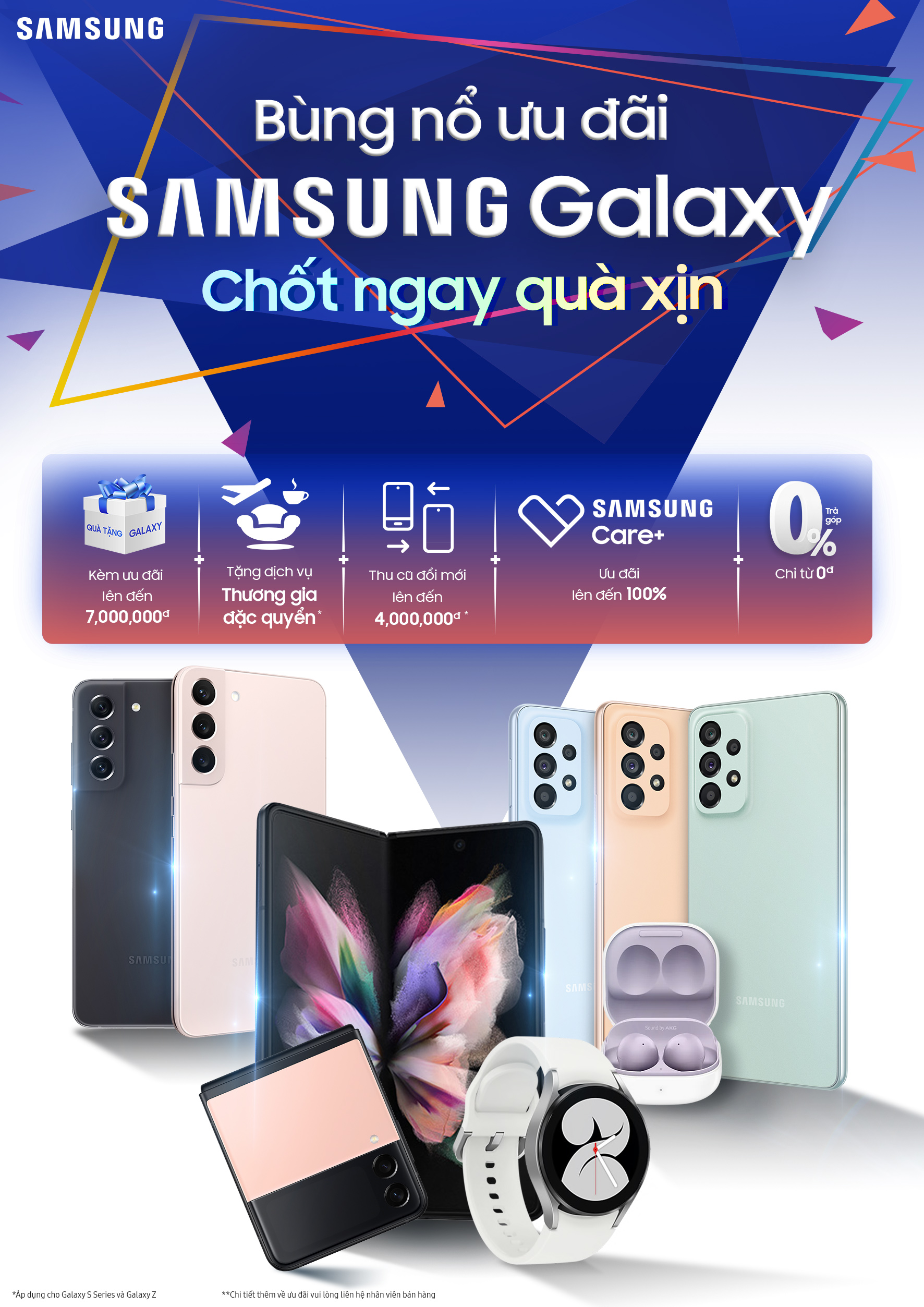 “Bùng nổ ưu đãi - Chốt ngay quà xịn” của Samsung với ưu đãi lên đến 7 triệu đồng