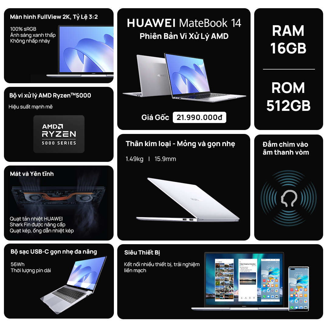 HUAWEI tung phiên bản MateBook 14 mới với vi xử lý AMD