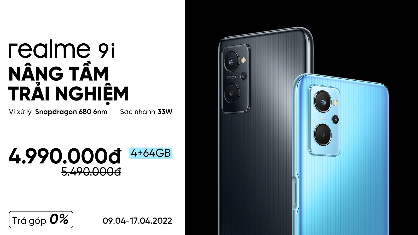 realme giới thiệu phiên bản realme 9i 4GB/64GB, giảm trực tiếp 500,000 đồng trong tháng 4/2022