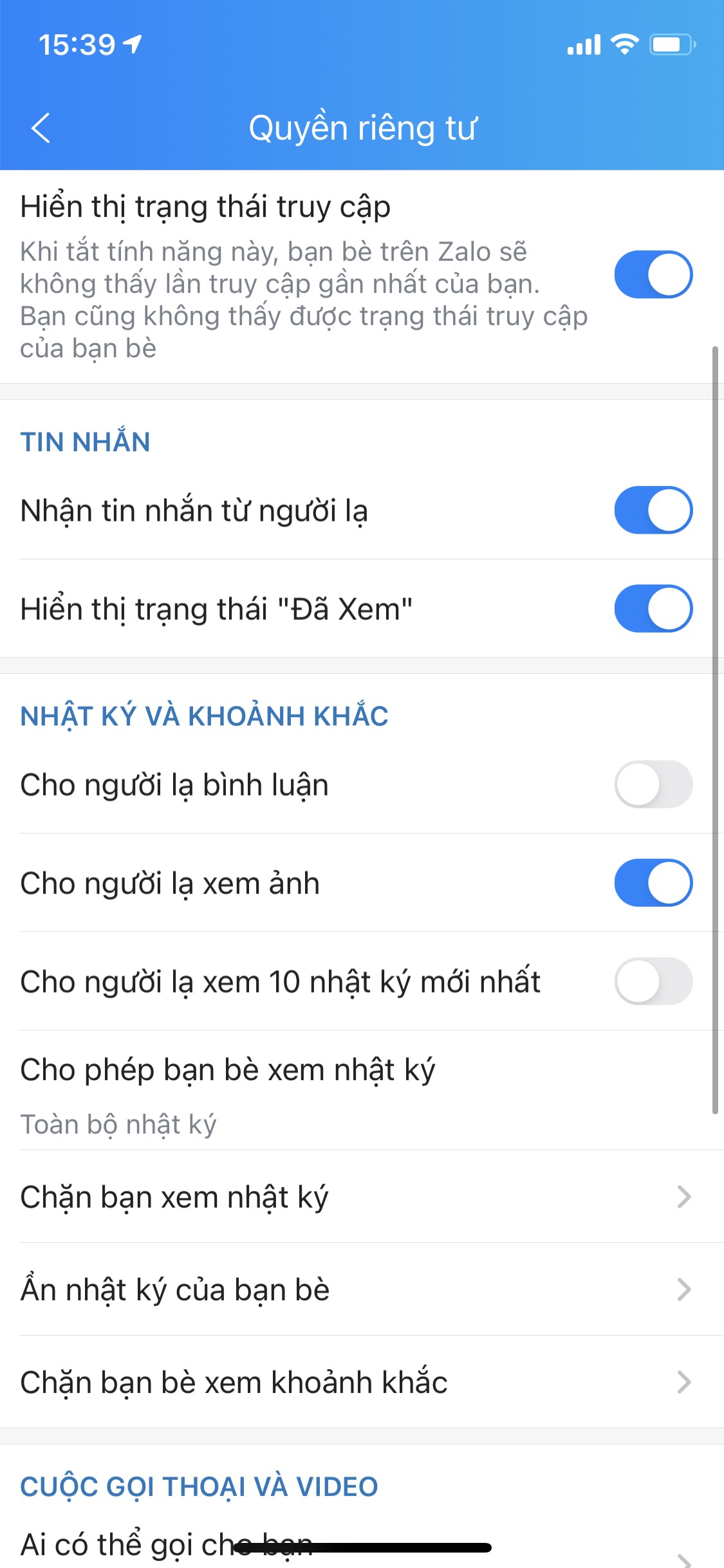 Hướng dẫn cách tắt "đã xem" trong mục tin nhắn trên Zalo