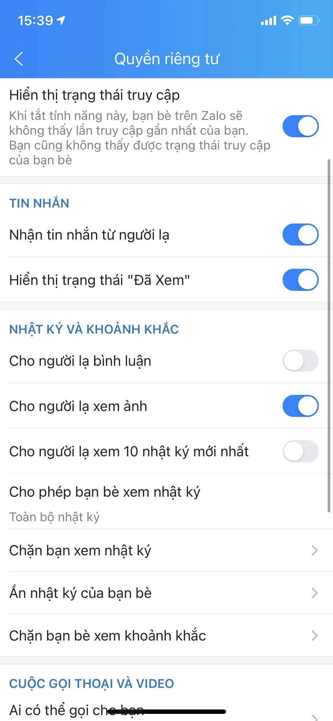 Hướng dẫn cách tắt "đã xem" trong mục tin nhắn trên Zalo