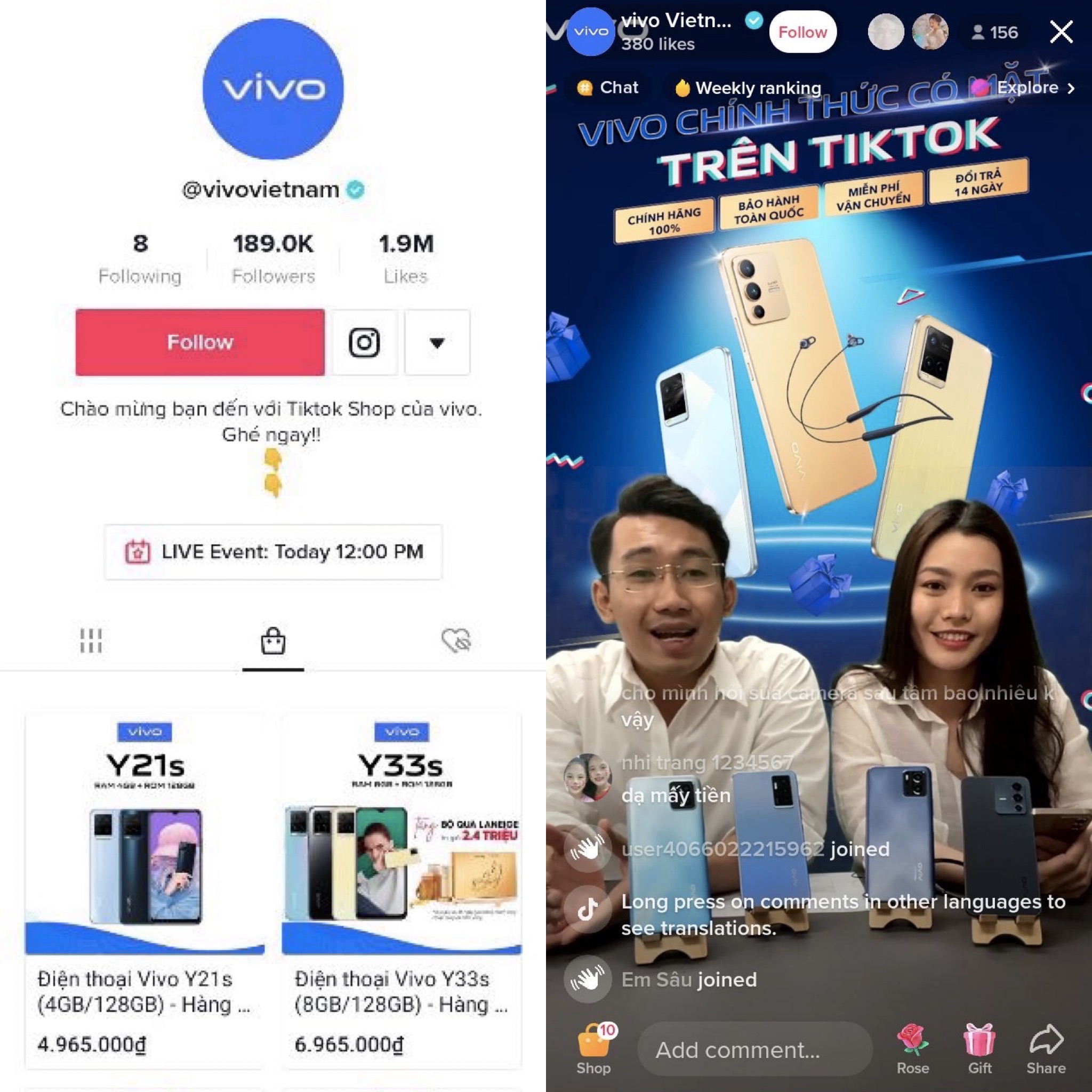 vivo mở rộng kênh bán hàng trực tuyến thông qua triển khai Tiktok Shop
