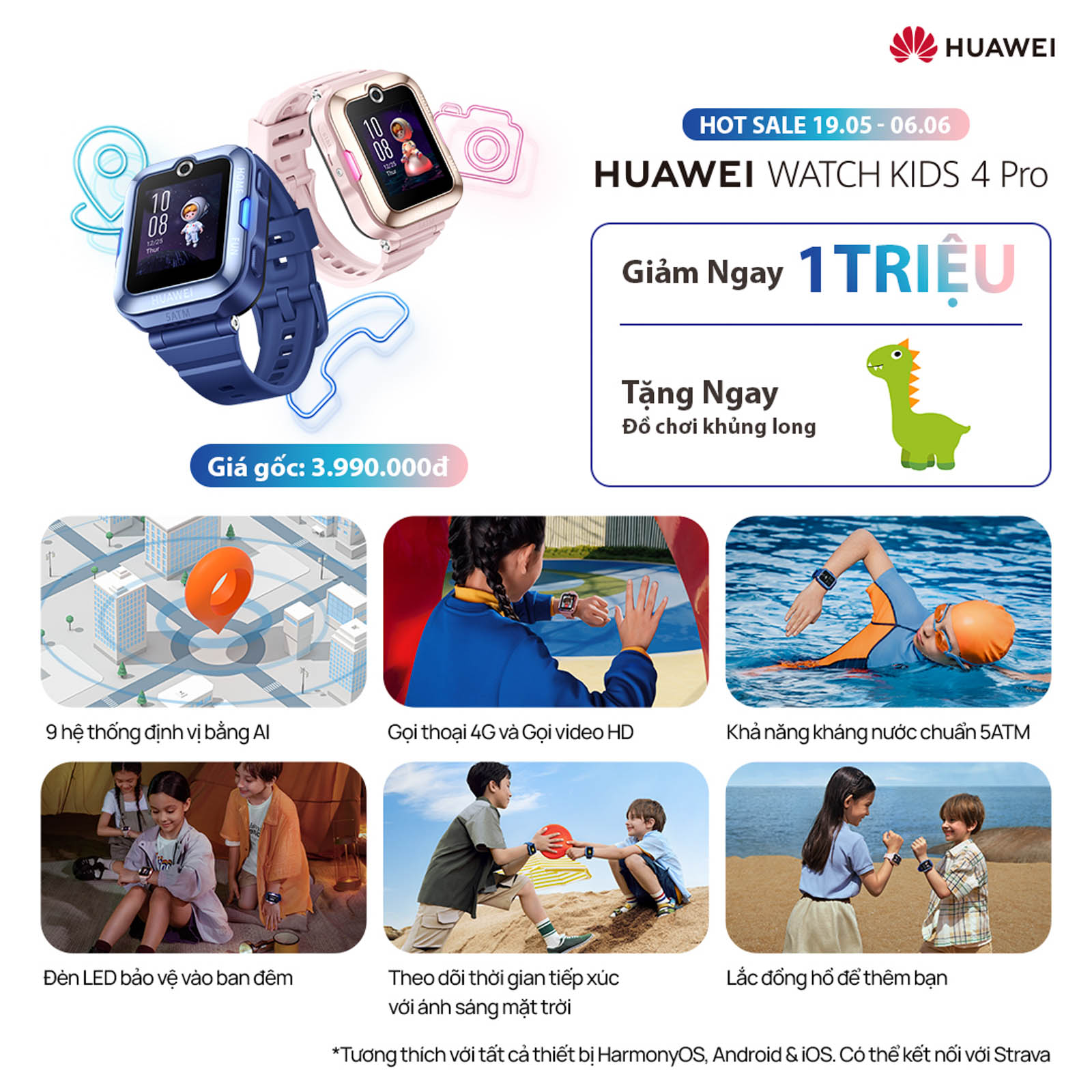 HUAWEI ra mắt 3 sản phẩm thiết bị đeo mới tại Việt Nam - Watch GT 3 Pro, Watch Fit 2 và Watch Kids Pro 4