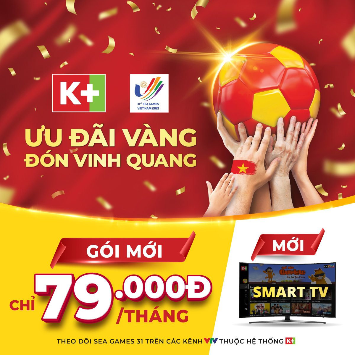 Truyền hình K+ ra mắt gói mới chỉ 79,000 đồng và App K+ trên Smart TV