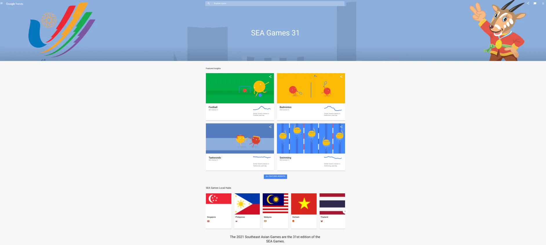 Google ra mắt trang web Google Xu hướng SEA Games 31