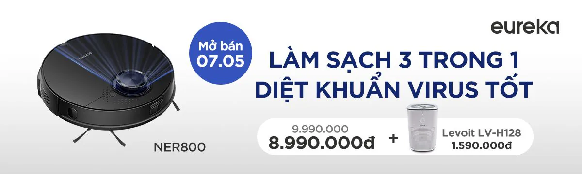 Eureka chính thức phân phối tại Việt Nam, giới thiệu hai sản phẩm robot hút bụi lau nhà NER 800 và NER 600 giúp làm sạch 3 trong 1 và diệt khuẩn tối ưu