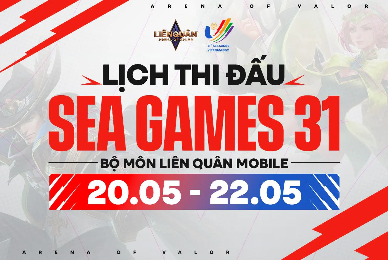 Hoàng Đức, Thanh Nhã và Công Lịch đồng hành cùng đội tuyển Liên Quân Mobile Việt Nam tại SEA Games 31, thi đấu từ 20-22/5
