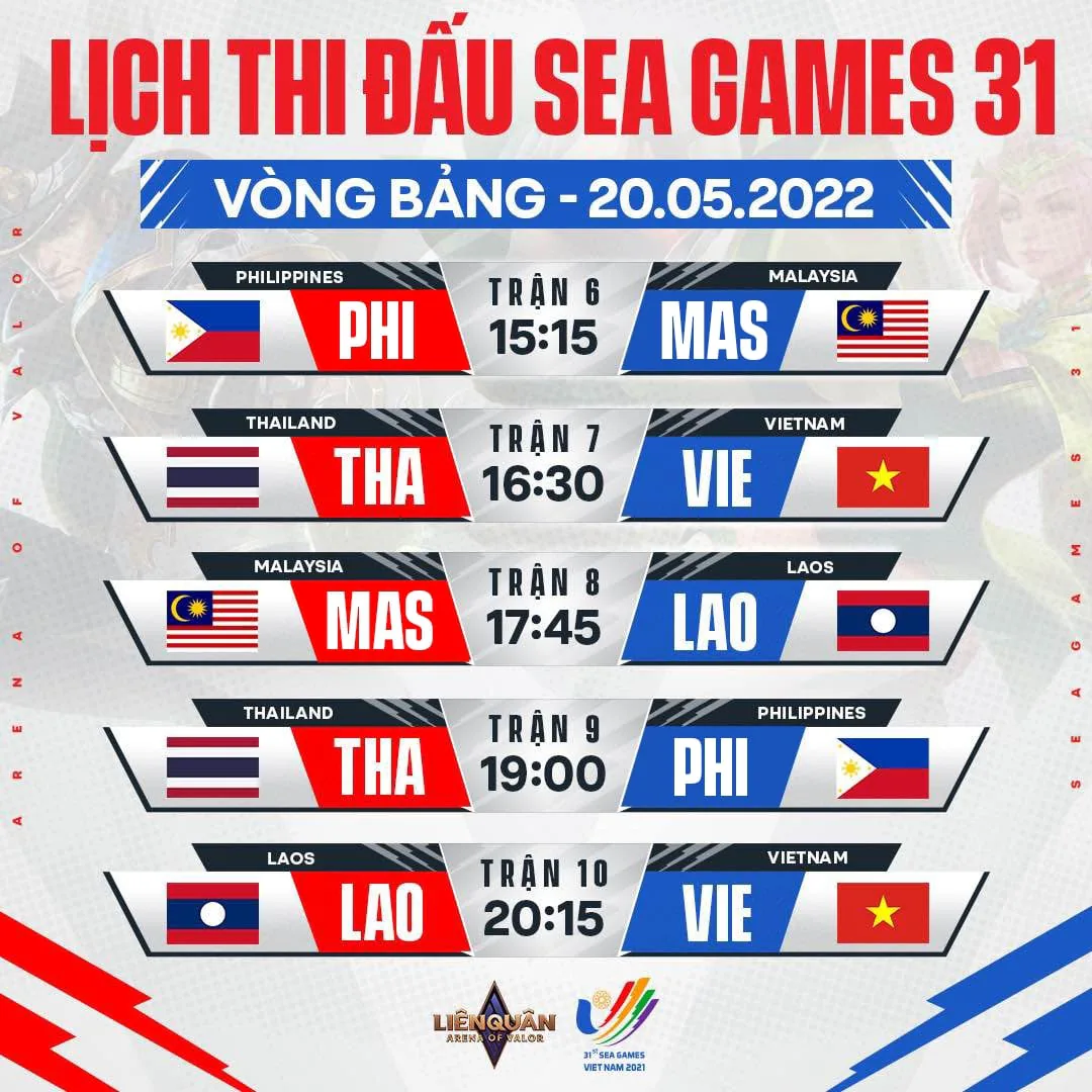 Hoàng Đức, Thanh Nhã và Công Lịch đồng hành cùng đội tuyển Liên Quân Mobile Việt Nam tại SEA Games 31, thi đấu từ 20-22/5