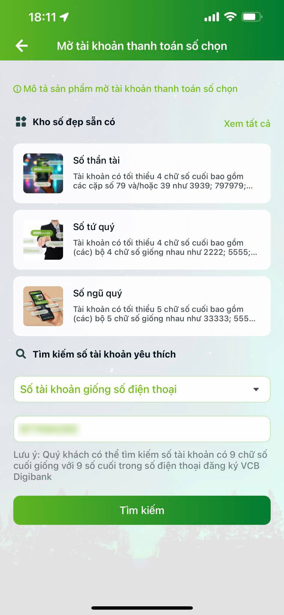 Hướng dẫn mở tài khoản thanh toán số chọn theo số điện thoại từ ngân hàng Vietcombank hoàn toàn miễn phí!