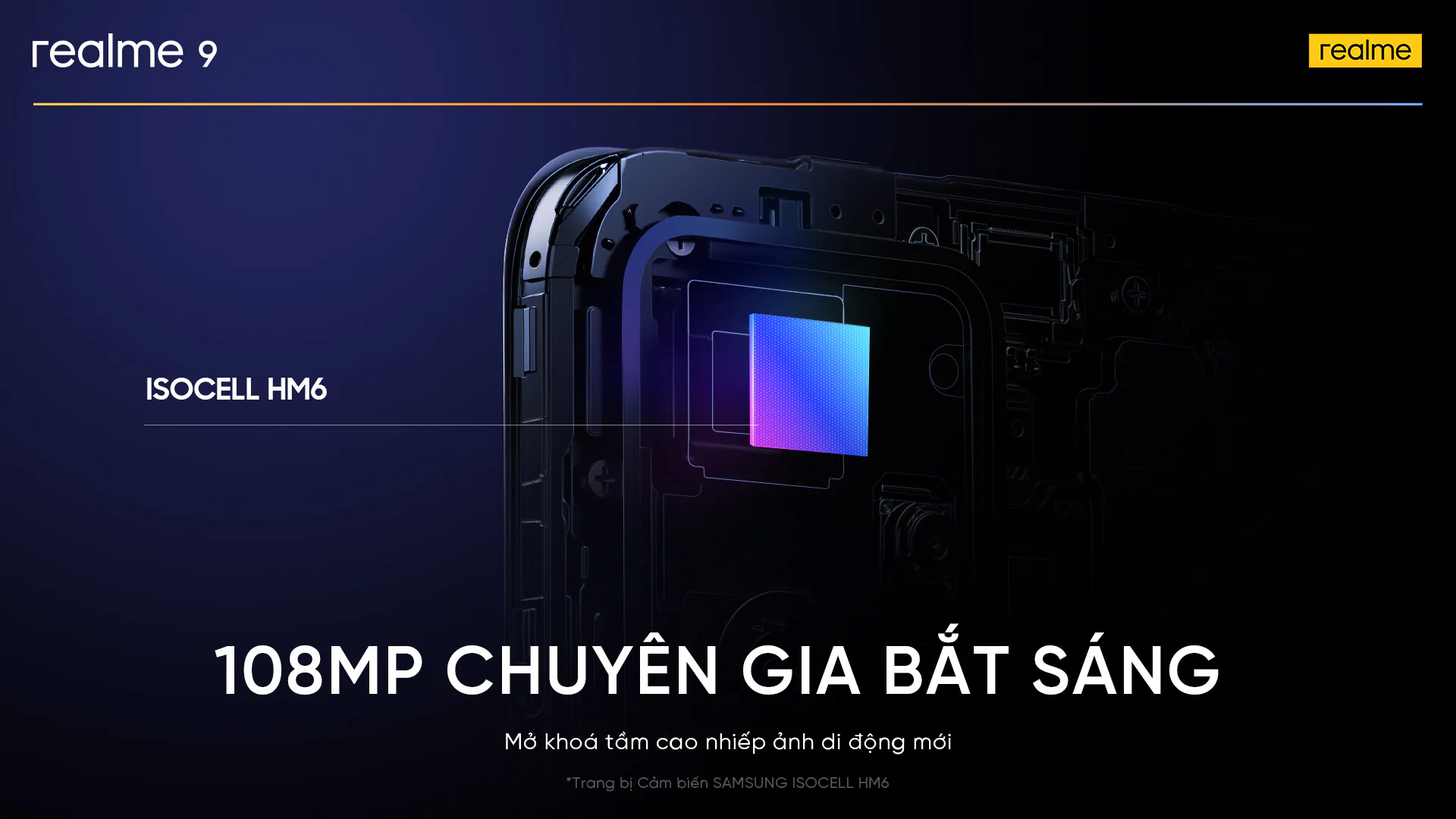 realme 9 4G sắp ra mắt sở hữu camera ProLight 108MP và cảm biến ISOCELL HM6 của Samsung