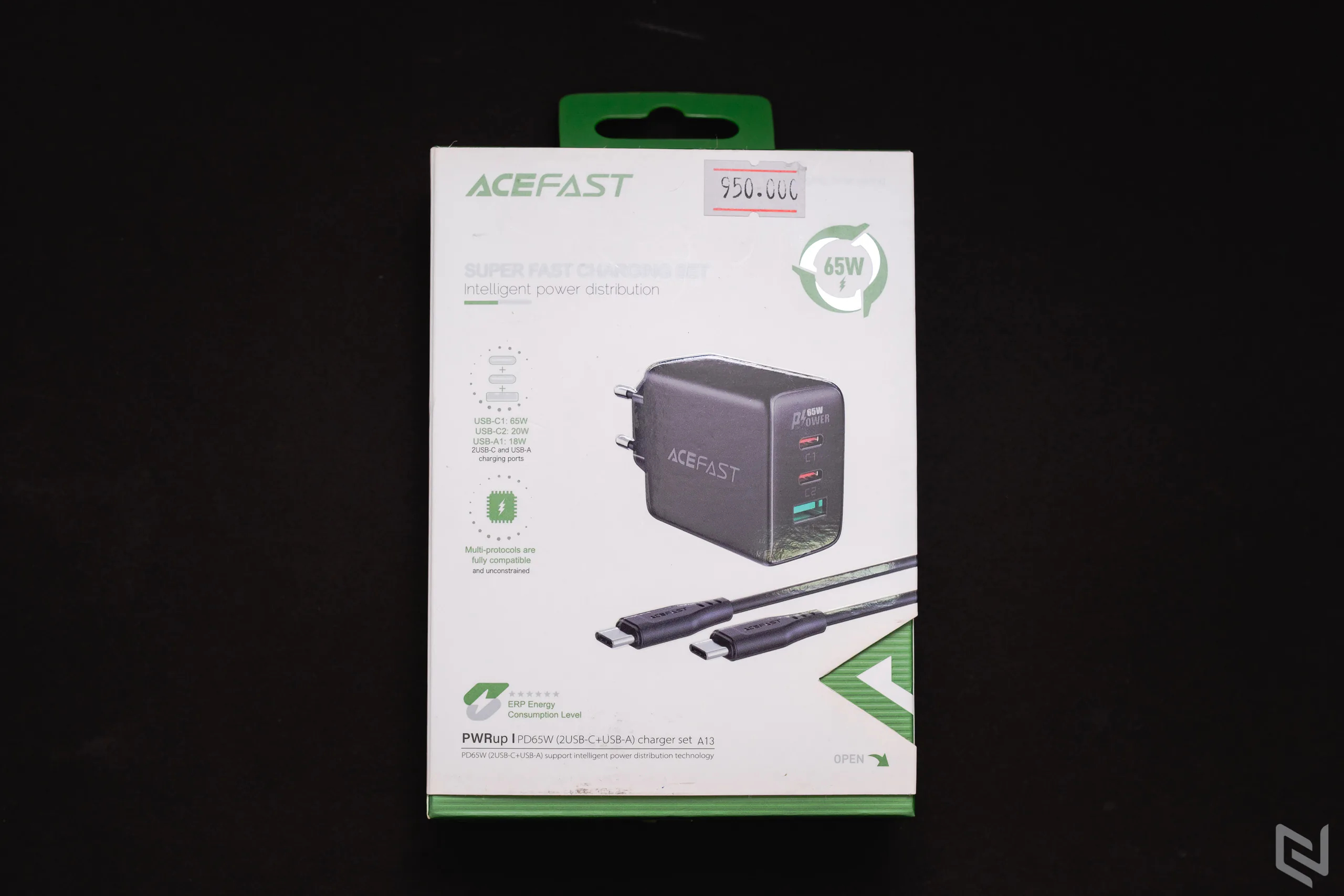 Trên tay sạc ACEFAST PD3.0 65W 3 cổng 2C 1A phân bổ nguồn thông minh, tặng kèm cáp USB-C 100W