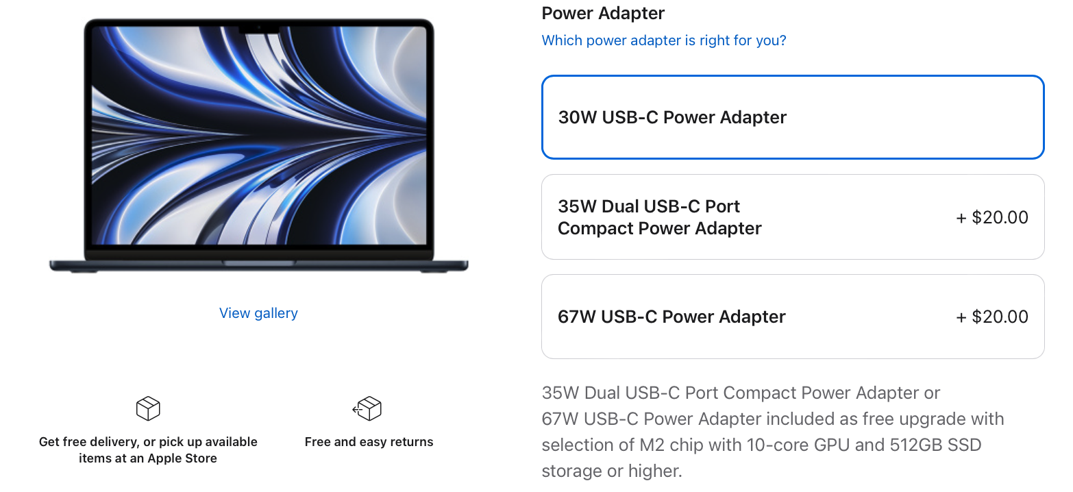 Cốc sạc Apple 35W 2 cổng USB-C sẽ được bán kèm với MacBook Air M2 với giá 20 USD