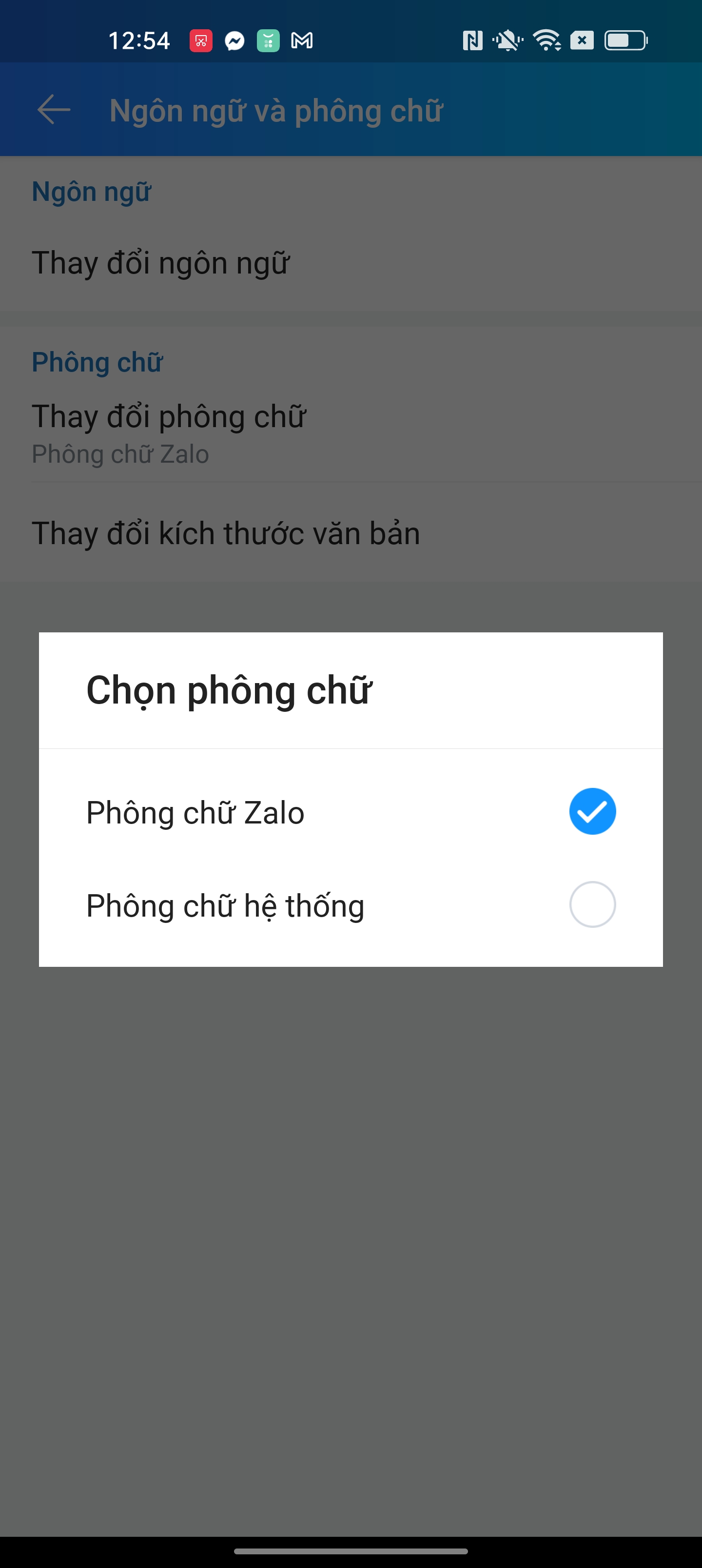 Hướng dẫn cách đổi font chữ trong Zalo trên iPhone