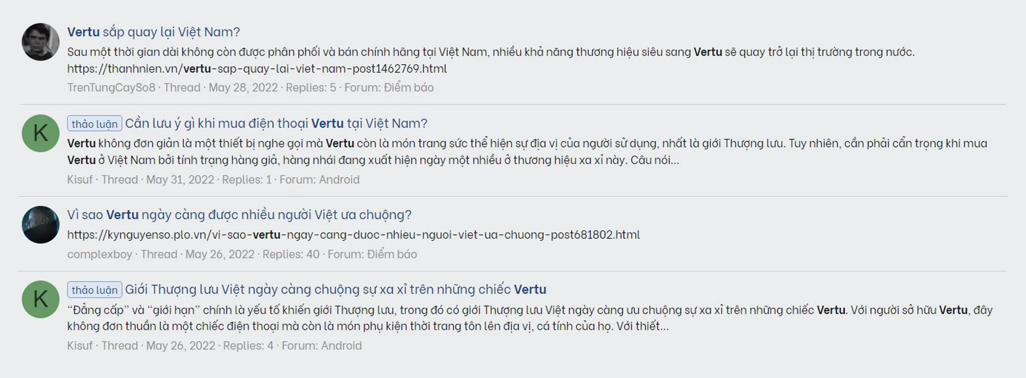 Tín hiệu của người dùng khi có thông tin Vertu sắp được phân phối chính thức tại Việt Nam?