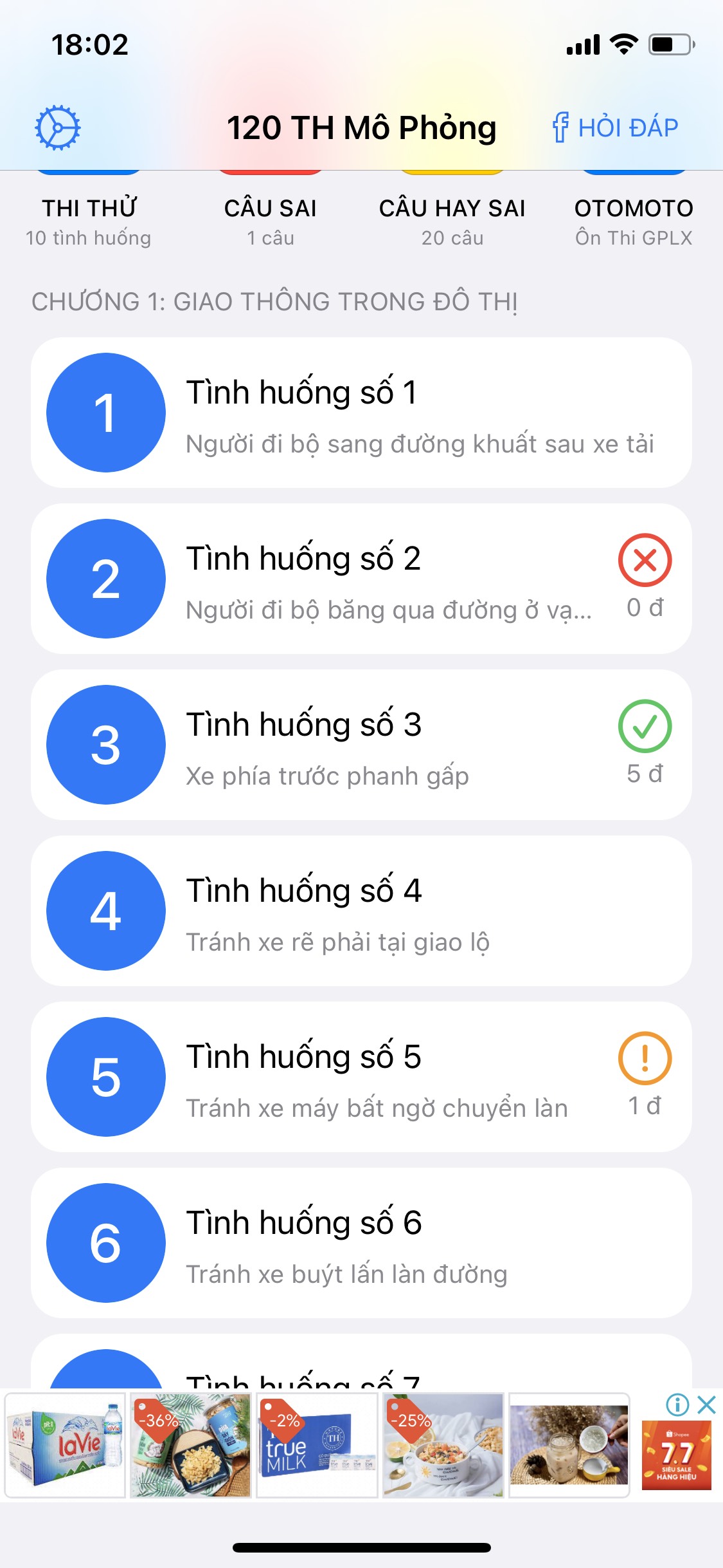 Hướng dẫn thi thử 120 câu mô phỏng GPLX B2 bằng điện thoại