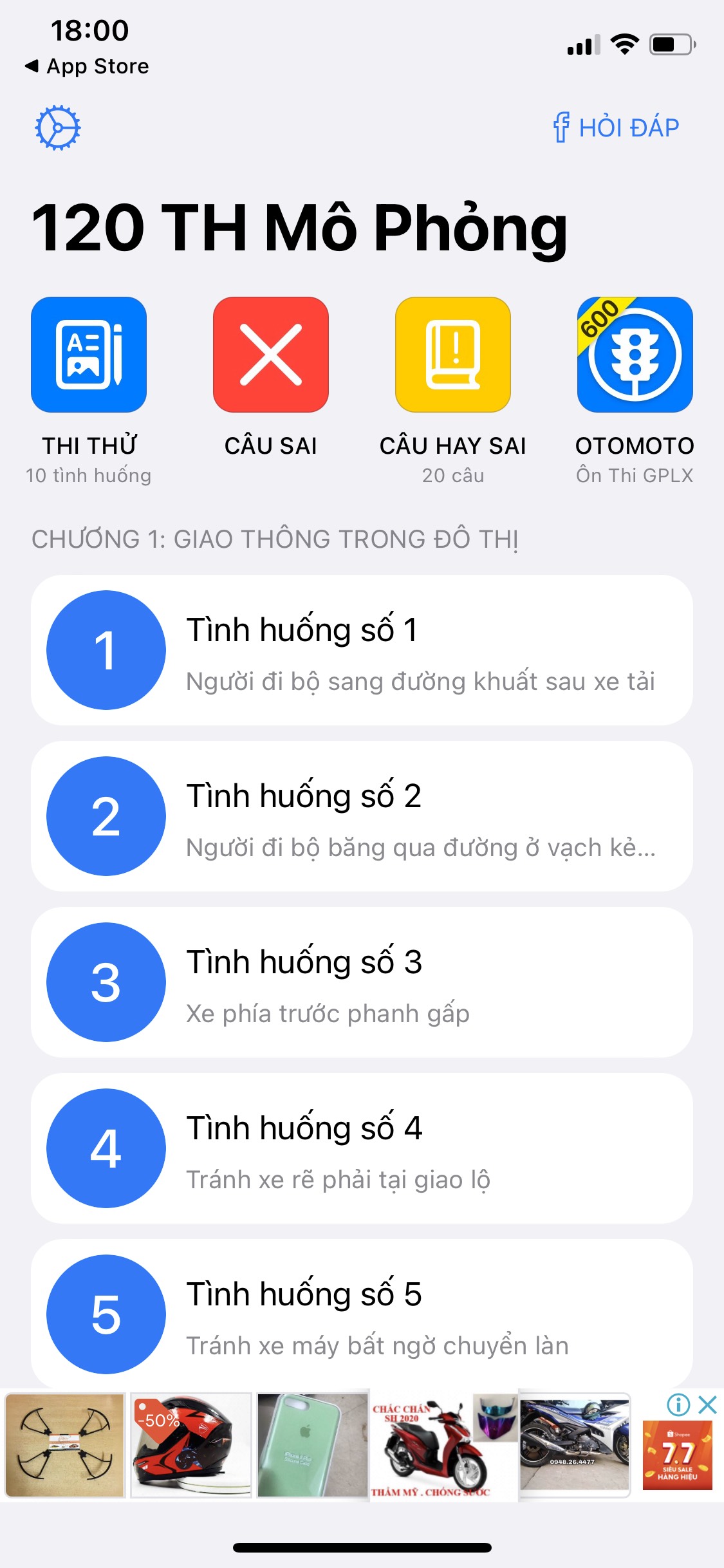 Hướng dẫn thi thử 120 câu mô phỏng GPLX B2 bằng điện thoại