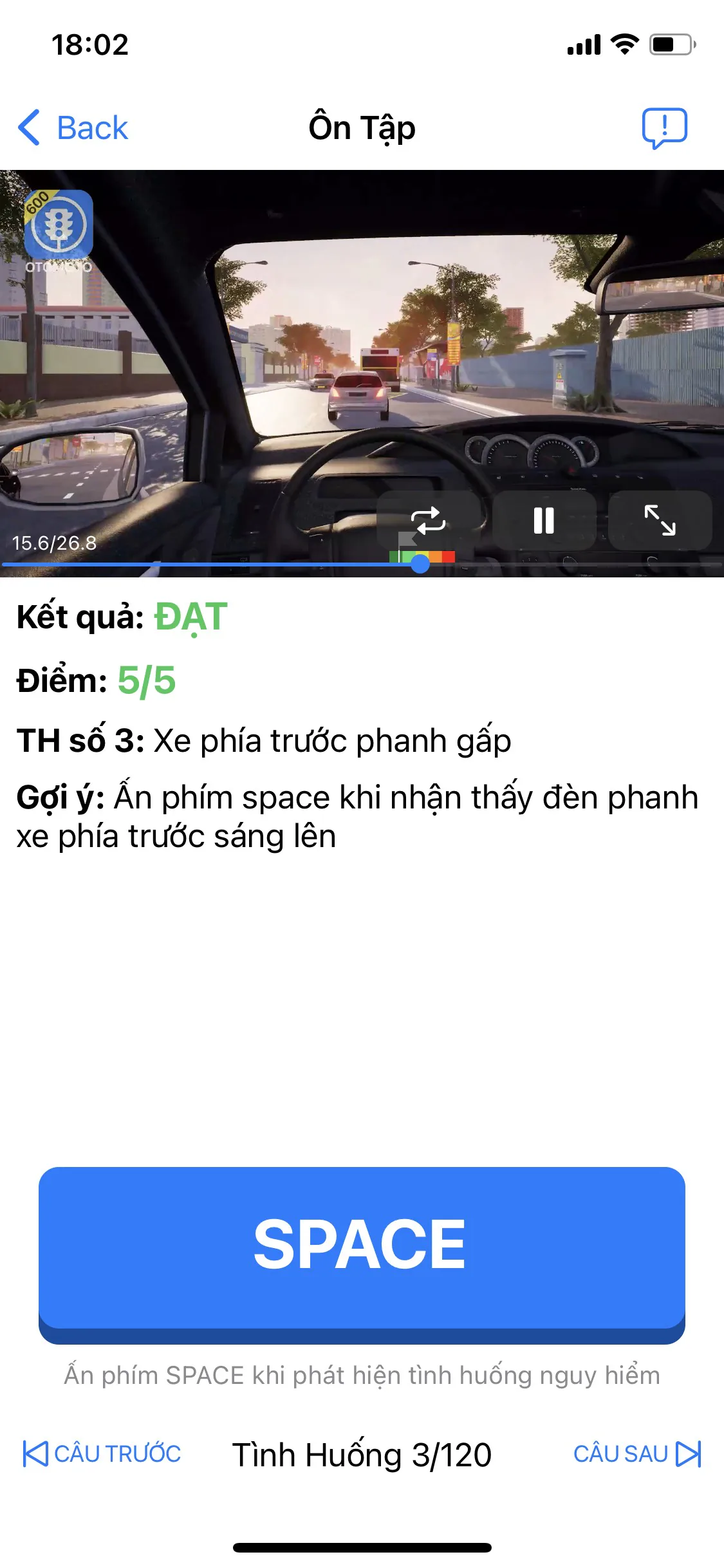 Hướng dẫn thi thử 120 câu mô phỏng GPLX B2 bằng điện thoại