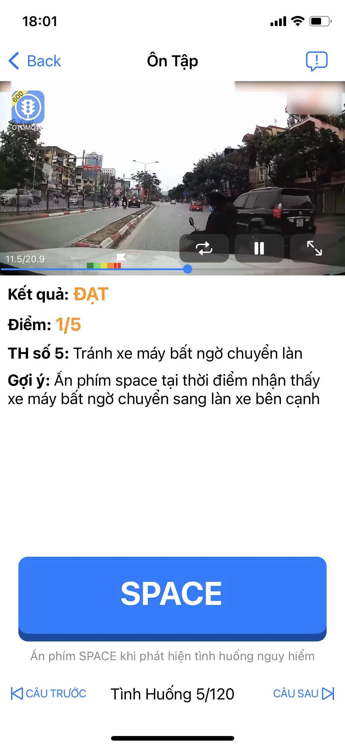 Hướng dẫn thi thử 120 câu mô phỏng GPLX B2 bằng điện thoại