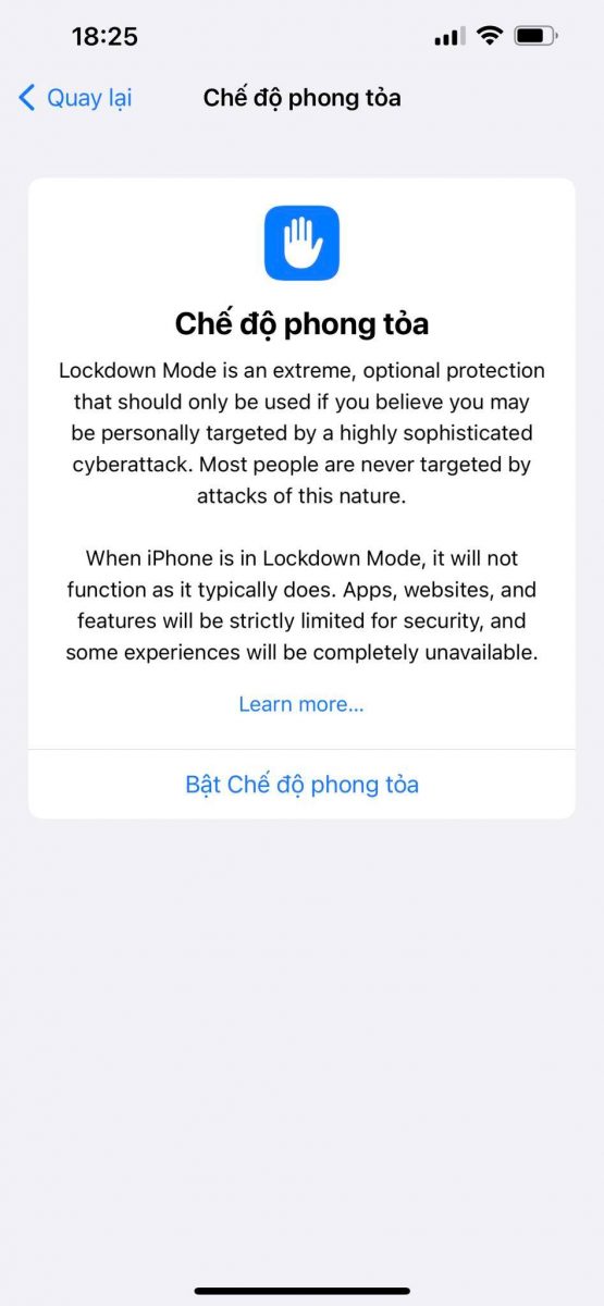 Lockdown Mode và cách bật chế độ khóa đặc biệt này để bảo vệ quyền riêng tư tốt hơn