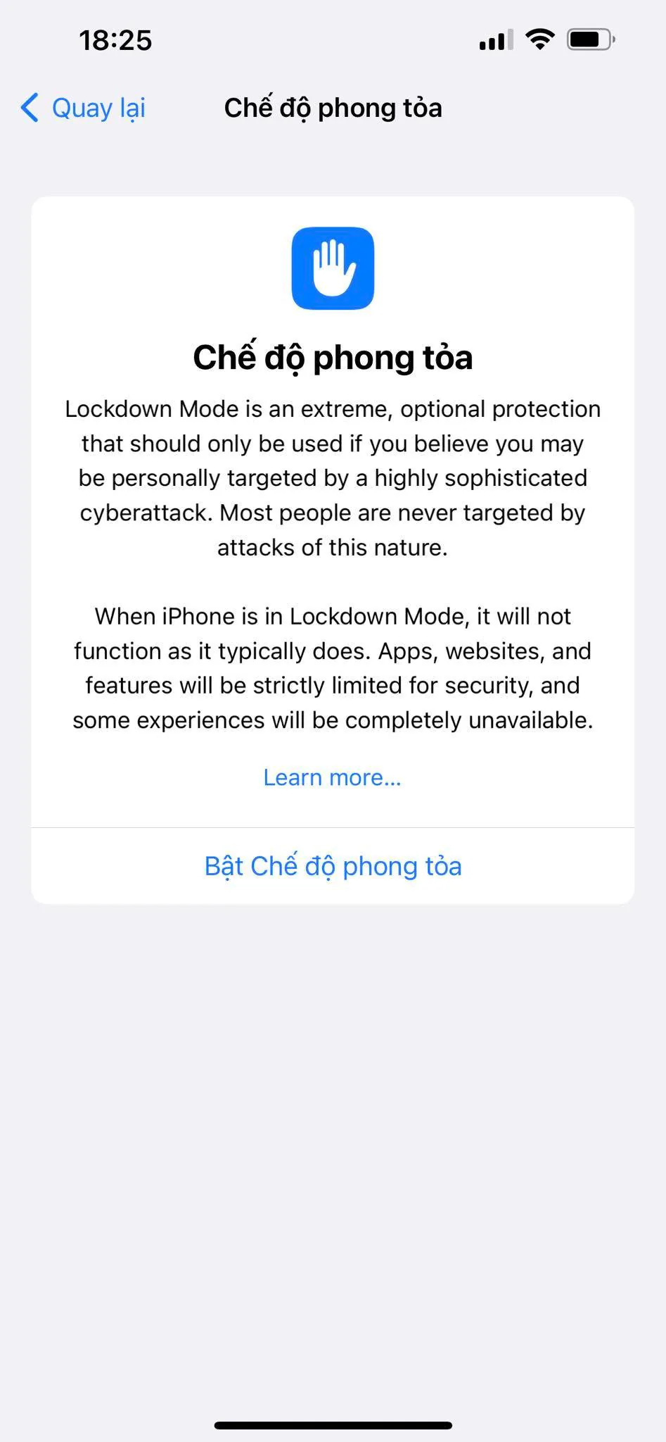 Lockdown Mode và cách bật chế độ khóa đặc biệt này để bảo vệ quyền riêng tư tốt hơn