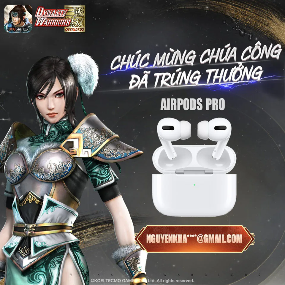 Đã có game thủ trúng giải thưởng Samsung Galaxy S21+ từ Dynasty Warriors: Overlords