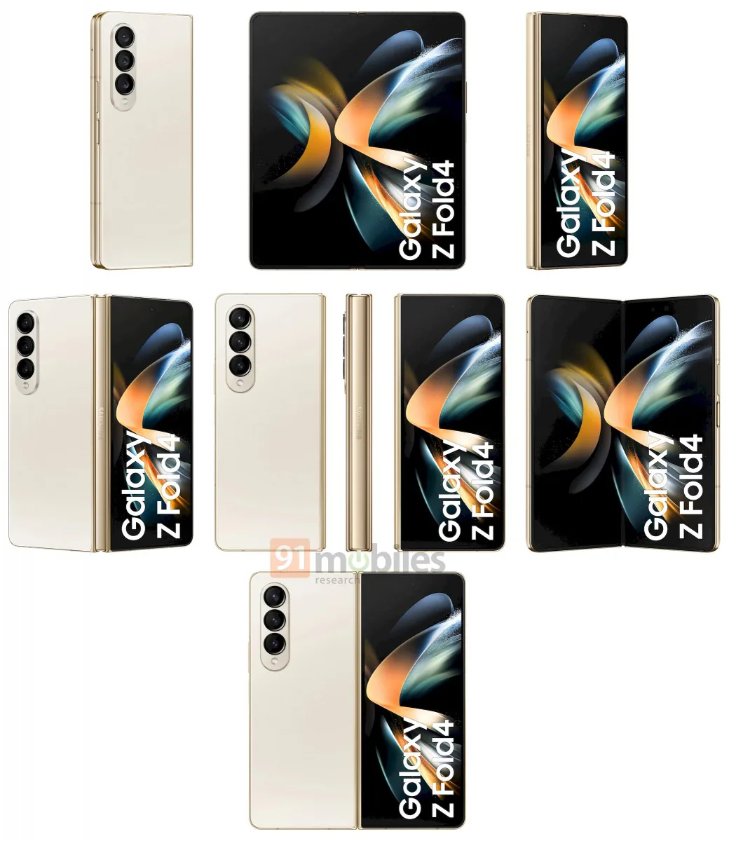 Loạt ảnh mới cho thấy các tuỳ chọn màu sắc của Galaxy Z Fold4 cực kỳ đẹp, đặc biệt là màu Beige