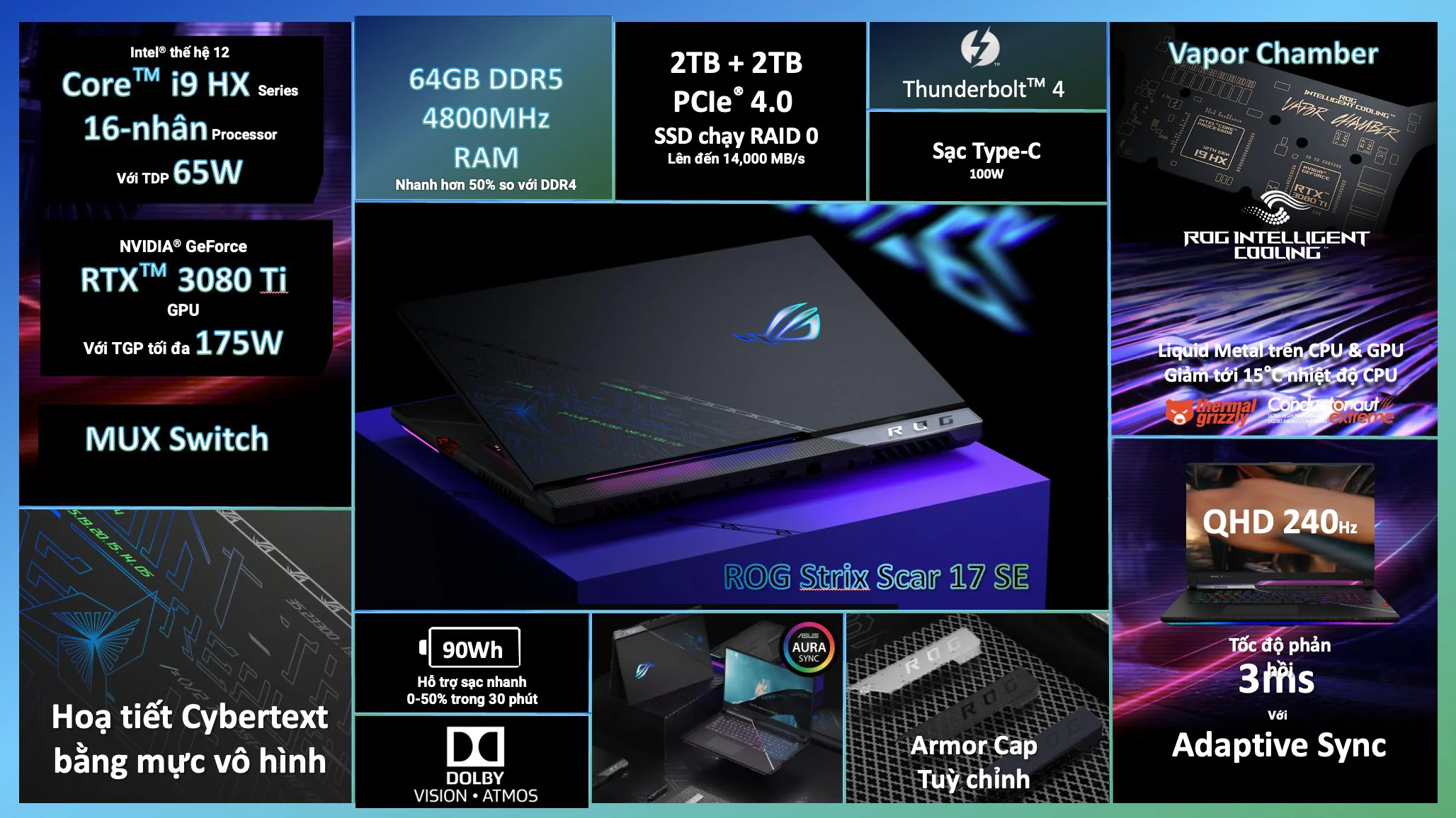 ASUS ROG Strix SCAR 17 SE – Laptop Gaming mạnh nhất thế giới chạy Intel Alder Lake HX ra mắt tại Việt Nam