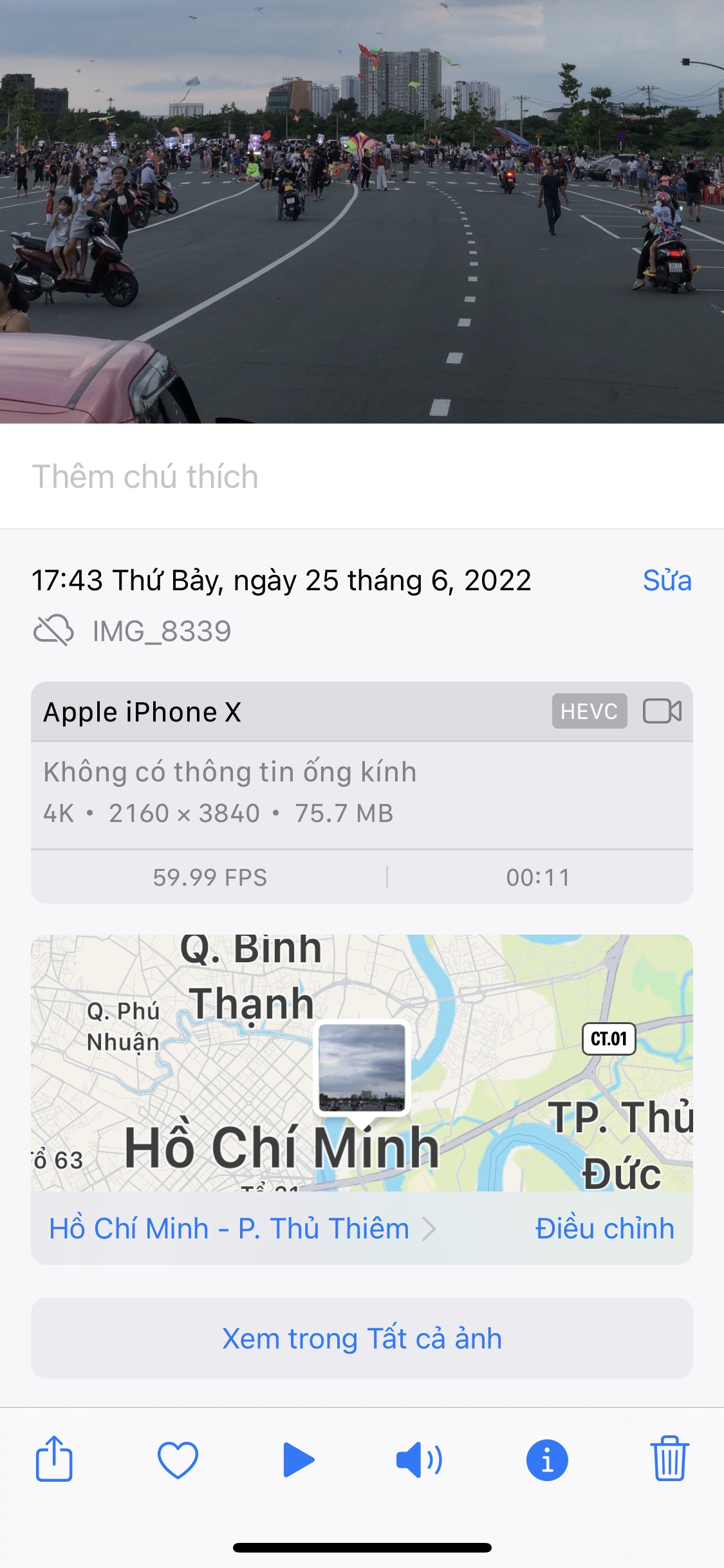 Hướng dẫn xem độ phân giải hình ảnh trên iPhone