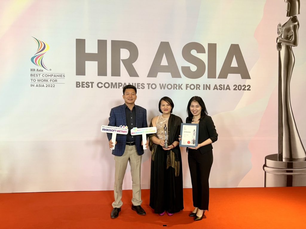Microsoft Việt Nam được vinh danh “Nơi làm việc tốt nhất khu vực châu Á năm 2022”