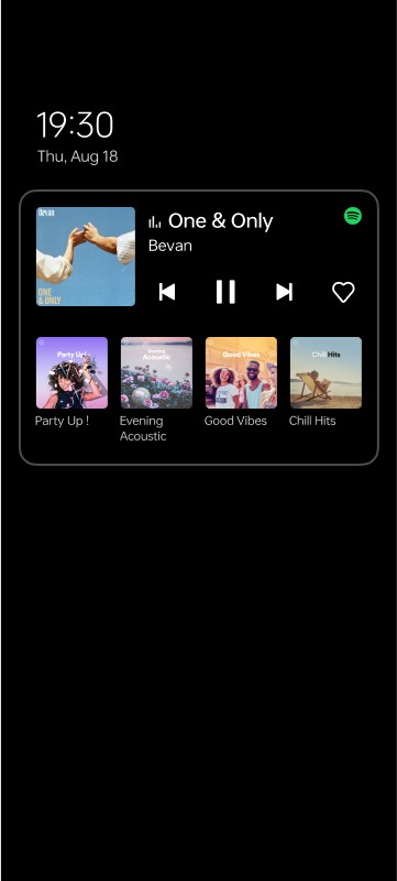 Spotify được tích hợp đặc biệt vào ColorOS 13, bao gồm cả widget trên màn hình Always On Display