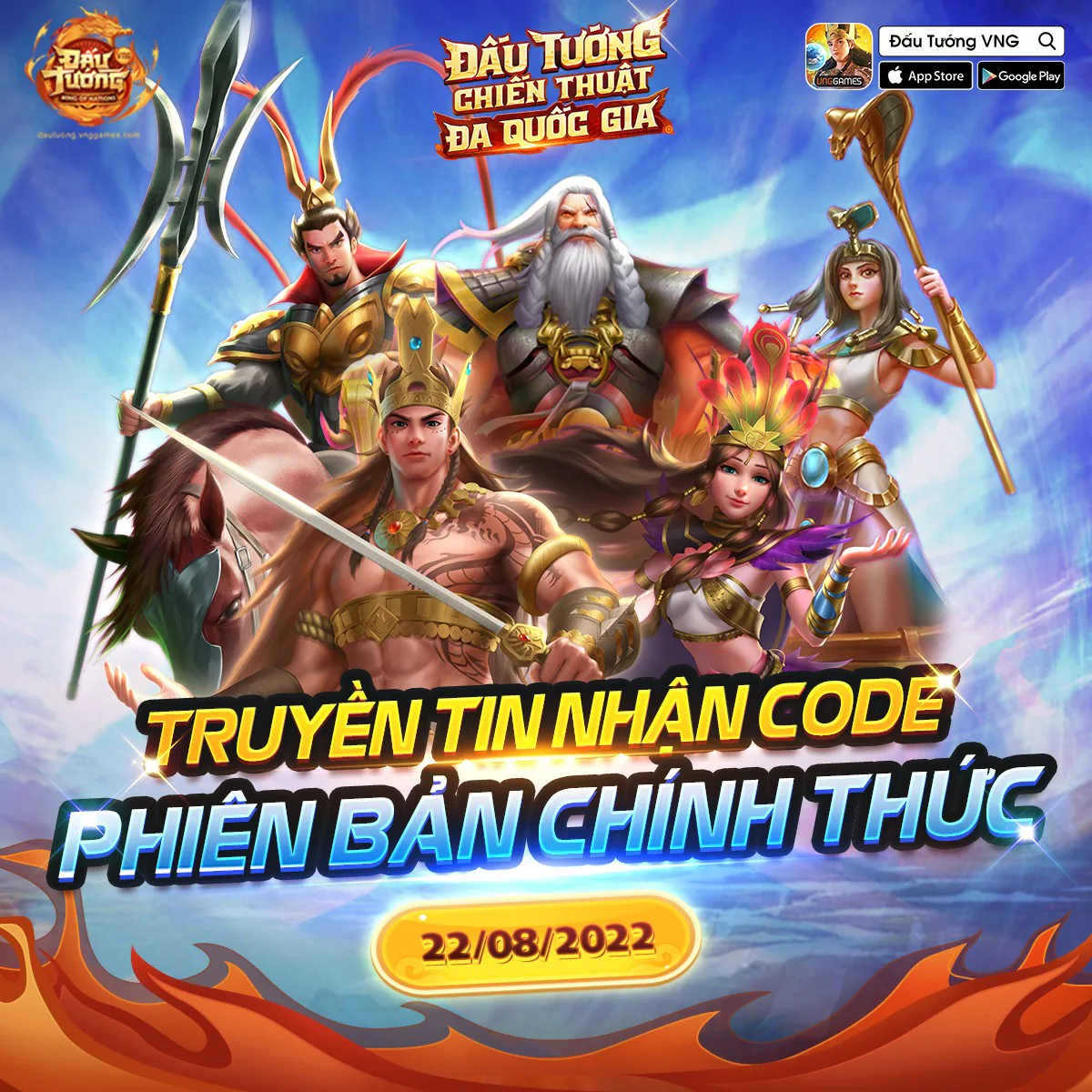 Nhận ngay Vipcode kèm Thần Tướng xịn miễn phí ngày ra mắt Đấu Tướng VNG