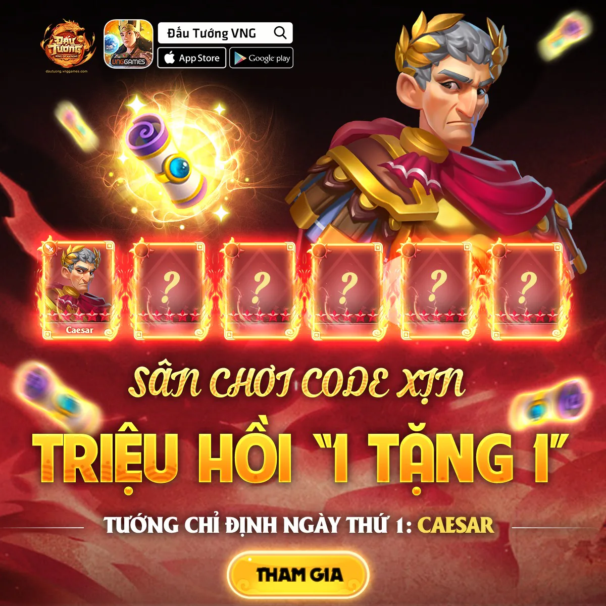 Chấn động giới game thủ: Đấu Tướng VNG lại “chơi lớn” tặng tướng xịn 6 ngày liên tiếp